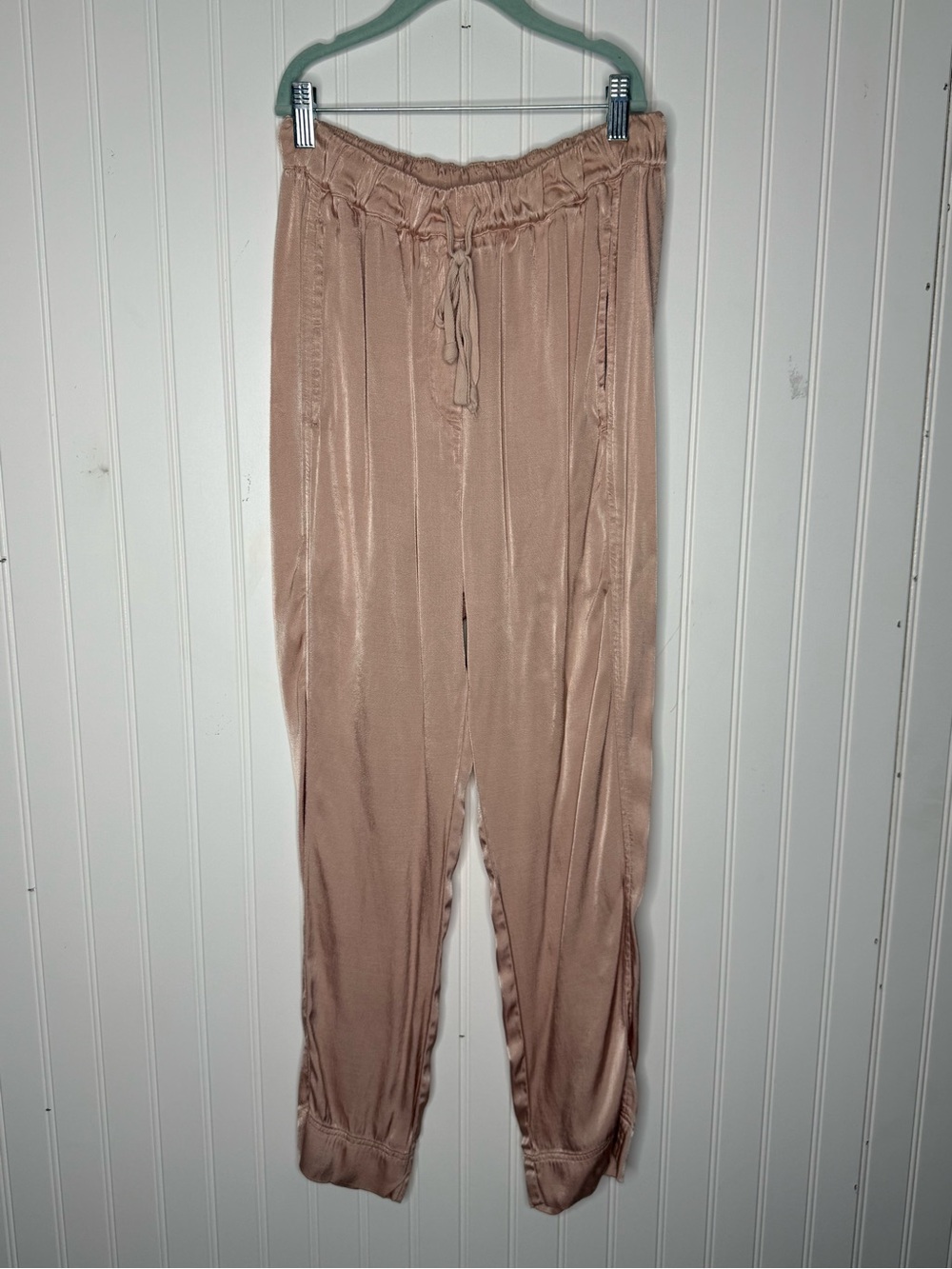 Xirena Light Pink Draper Silky Satin Charmeuse Pants Size Small